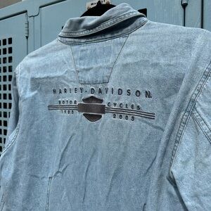 2003 Harley Davidson Light Denim Long Sleeve Button Up